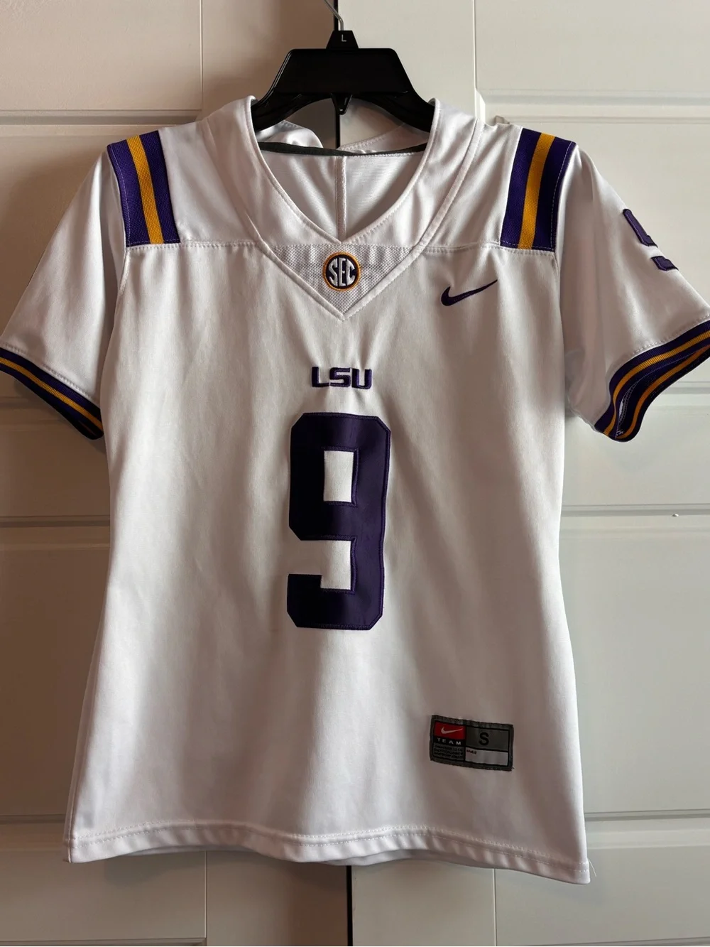 Nike LSU White & Purple Football Jersey